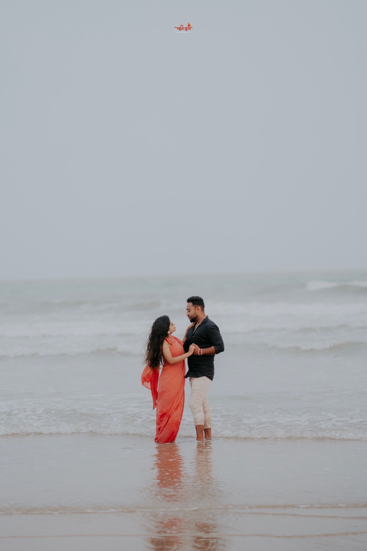 White beachwear and serene ocean horizon